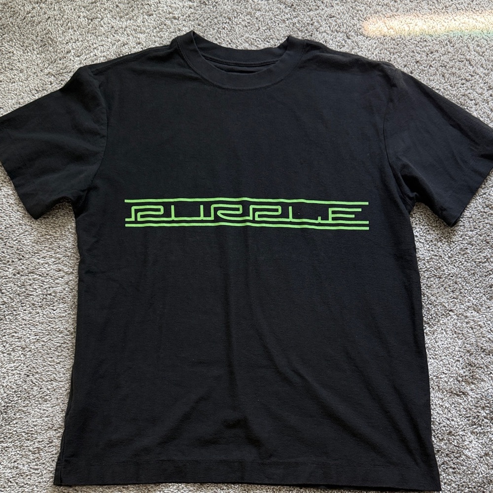 Black Graphic Tee with Green Design